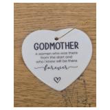 Godmother Ornaments Keepsake Gifts from Goddaughter Godson Godchild, A Women Who was There from The Start, Birthday Christmas Mother's Day Pregnancy Announcement Plaque Sign Gifts for Godmother to Be