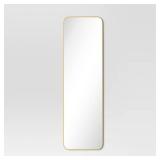 Over-the-Door Mirror Metal Brass - Threshold: Modern Full Body, Space-Saving Design - Retail: $92