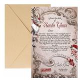 Motiskyy 20 Set Christmas Official Letter Set Letter from Santa Claus Includes Envelope and Stickers Personalized for Kids from Santa Xmas Party Favors Gifts Kits Xmas Greetings Cards(Brown,Vintage)2 