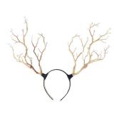 Beaupretty Antler Headband, Simulate Tree Branch Hair Band Forest Elk Horn Headpiece for Halloween Christmas Cosplay Party 2 Pack - Retail: $15