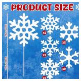 Gueevin 10 Pcs 12 Inch Snowflake Christmas Tree Picks Large White Snowflake Branches Christmas Tree Topper Fillers Stick Hanging Ornaments for Xmas Winter Home Office Party Wonderland Vase Decorations