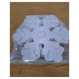 Gueevin 10 Pcs 12 Inch Snowflake Christmas Tree Picks Large White Snowflake Branches Christmas Tree Topper Fillers Stick Hanging Ornaments for Xmas Winter Home Office Party Wonderland Vase Decorations