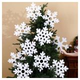 Gueevin 10 Pcs 12 Inch Snowflake Christmas Tree Picks Large White Snowflake Branches Christmas Tree Topper Fillers Stick Hanging Ornaments for Xmas Winter Home Office Party Wonderland Vase Decorations