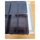 Weekly Pill Organizer, Portable Medicine Pill Container, Big Compartments Travel Pill Organizer, Daily Pill Case for Vitamins, Fish Oils or Supplements, BPA-Free Pill Box, Black 2 Pack - Retail: $4