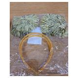 minkissy Pom Pom Headband, 2pcs Tinsel Headbands Cute Boppers Hair Bands Cosplay Party Hair Decoration Tinsel Headdress for Boy Girls, Golden, 19x19cm 2 Pack