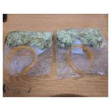 minkissy Pom Pom Headband, 2pcs Tinsel Headbands Cute Boppers Hair Bands Cosplay Party Hair Decoration Tinsel Headdress for Boy Girls, Golden, 19x19cm 2 Pack