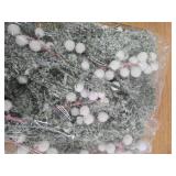 Riceshoot 14 Pcs Snowy Frosted Pine Branches 15.8\' Christmas Picks and Sprays Cedar Artificial Flocked Berries Greenery Stems Winter Wonderland Party Decorations for Xmas Garland Wreath(White)