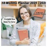 Day Planner 2025-2026, Weekly & Monthly Planner from Jul 2025-Dec 2026, 18 Month Calendar Planner, Agenda 2025 with Tabs, A5 Size, Pink
