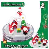 AIERSA Christmas Cup Accessories for Stanley 40 oz- Christmas Straw Topper, Lid Topper Decorations, Silicone Boot, Charms Ornament