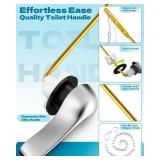 Toilet Handle Replacement Kit Universal - Front-Mount Toilet Handle Tank Flush Lever with Stainless Steel Flapper Chain, Compatible with Gerber, American, Standard, Kohler, TOTO