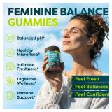 MONSET Feminine Balance Gummies for Women Vaginal Probiotics for Women pH Balance & Odor Control 60ct Prebiotics and Probiotics for Womens â Berry Flavor Vaginal Health Supplement