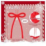 2 Packs of Halloscume 24 Pcs Red Christmas Rope Bows 9 Inch Rustic Knitted Crochet Bows Jute Rope Christmas Tree Ornaments for Xmas Tree Wreath Garland Decorations Holiday Party Decor