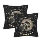 aipoase Sun and Moon Throw Pillow Covers 18 X 18 Inch Set of 2 Pillow Cases Decoration Cushion Cover for Sofa Bedroom Living Room Outdoor