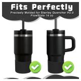 Vmini Silicone Boot Compatible with Stanley Cup 14 oz, Anti-Slip Rubber Bottom Cup Sleeve for 14oz Kids Stanley Cup Accessories, Bottom Protector Boot for Kids Stanley Cup (Black)