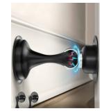 Magnetic Door Stopper 2 Pack - Black Door Stoppers Keep Door Open Strong Magnetic Door Stop for Bottom of Door, Strong Door Holder for Wall and Floor Mount