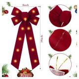 Crowye 12 Pcs Large LED Bow Decorations