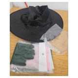 4 Pcs Witch Hat and Princess Crown Set with Gloves Halloween Costume Green Pink Party Favors