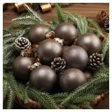 12 Pcs Textured Christmas Ball Ornaments 2.36''