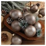 12 Pcs Textured Christmas Ball Ornaments 2.36''