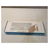 Wireless Keyboard and Mouse Combo, RaceGT Typewriter Keyboard Mouse Combo, 2.4G Silent USB Mouse, Quiet Cordless Cute Retro Keyboard Mouse Set, for Windows, Computer, Desktop, PC, Laptop, Green (Missi