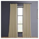 HPD Half Price Drapes Light Beige Heritage Plush Velvet Room Darkening Curtains for Bedroom & Living Room Curtains (1 Panel)  Window Curtains 120 inches long  Rod Pocket Curtains & Drapes  50W X 120L