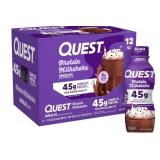 Quest Nutrition Protein Milkshake, Chocolate, 45g Protein, 2g Sugar, High Protein, Low Sugar, Gluten Free, 1 Count BEST BY 02/09/2026