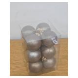 12 Pcs Textured Christmas Ball Ornaments 2.36'' Neutral Christmas Tree Decor