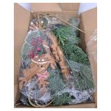 TEMPUS 6 Pcs Christmas Tree Ornaments 26 Inch Pine Needle Branches with Felt Reindeer Snowflakes Christmas Table Centerpiece Winter Home Decor DIY Crafts for Vase Filler Wreath Decor