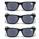 Pairs Classic 80's Reading Sunglasses - Tinted Reader - Not Bifocal - Unisex 2.50