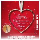 6 Count Never Forget The Difference That You Make - Thank You Gifts for Women, Boss, Coworkers, Manager, Teacher, Nurse, Mom, Friends - Appreciation Thank You Christmas Ornaments - Glass Hanging Ornam