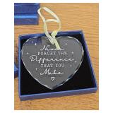 6 Count Never Forget The Difference That You Make - Thank You Gifts for Women, Boss, Coworkers, Manager, Teacher, Nurse, Mom, Friends - Appreciation Thank You Christmas Ornaments - Glass Hanging Ornam
