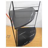 GCDS Home 2 Tier Corner Bathroom Counter Organizer Shelf for Skincare and Makeup Storage, Perfume Organizer, Kitchen Essentials, Vanity Tray Decor Storage and Organization, Marble Design - Black