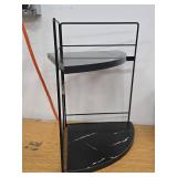 GCDS Home 2 Tier Corner Bathroom Counter Organizer Shelf for Skincare and Makeup Storage, Perfume Organizer, Kitchen Essentials, Vanity Tray Decor Storage and Organization, Marble Design - Black