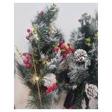 HOMCOM 2 Pieces Prelit Artificial Christmas Tree with LED, Mini Xmas Tree WORKS