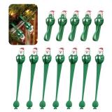 24 Pack Christmas Garland Hangers & Hooks - Reusable Silicone Adhesive Straps for Mantle, Fireplace, Stairways Decoration | Stretchable Wreath Ties & Stocking Holder (Green)