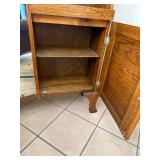 Victorian Oak side by Side Secretary Curio Desk Cabinet w/ curved glass--FR