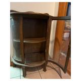 Antique Curved Glass Curio Cabinet--Hall