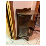 Antique Curved Glass Curio Cabinet--Hall