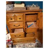 Oak Bedroom Set (3PC) Dresser, Chest of Drawers & Headboard--NBRM