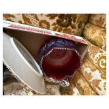 Carnival Glass Bowl Vases, Plate & Stand--FR