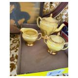 24 kt. Gold Teapot, Creamer & Sugar Set--FR