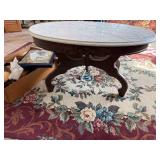 Marble Top Wood Coffee Table--FR
