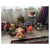 Miscellaneous Fake Flowers & Live Christmas Cactus--FR