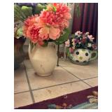 Miscellaneous Fake Flowers & Live Christmas Cactus--FR