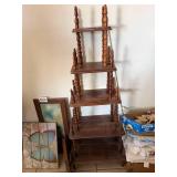 Ornate Wood 5 Shelf Tiered Display--FR