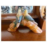 Vintage Birds Perched on Bamboo Figurine--FR