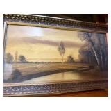 Large Mirror & Miscellaneous Vintage Wall Pictures--Hall