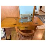 Vintage Singer Sewing Machine w/ Cabinet--SBRM