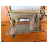 Vintage Singer Sewing Machine w/ Cabinet--SBRM