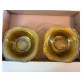 Amber Depression Glass Bowls x7--BP